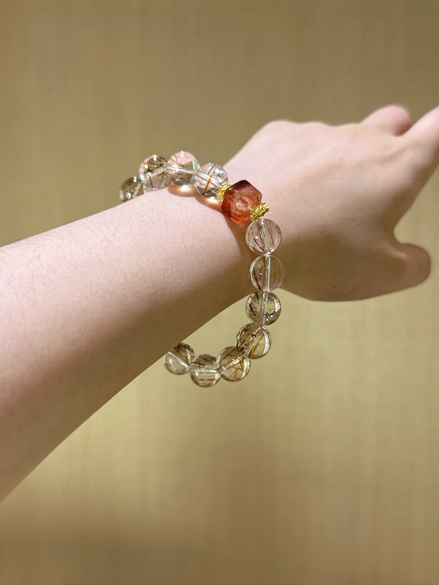 ▫️▪️ Black gold super red gum flower sugar cube bracelet